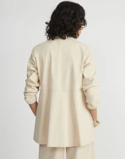 Bi-Stretch Pima Cotton Buttoned Shirt Jacket
