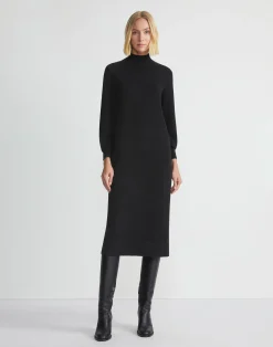 Cashmere Blouson Sleeve Dress