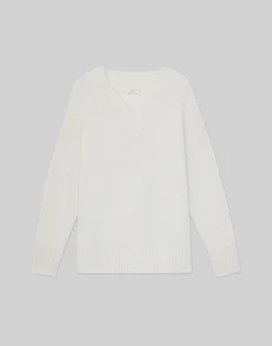 Cashmere Ribbed V-Neck Sweater
