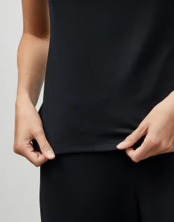 Cotton Rib Scoop Neck T-Shirt