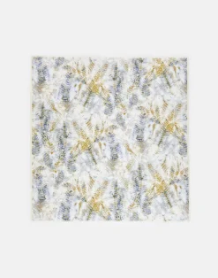 Eco Fern Print Cotton-Silk Scarf