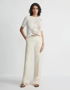Eco Flora Jacquard Cashmere Crewneck Sweater