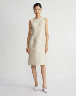 Eco Flora Jacquard Cotton-Silk Sheath Dress