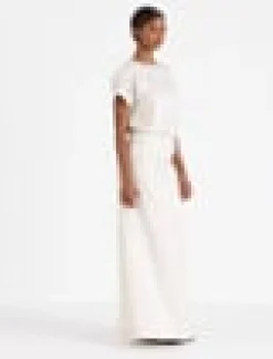Eco Flora Jacquard Linen-Viscose T-Shirt Blouse