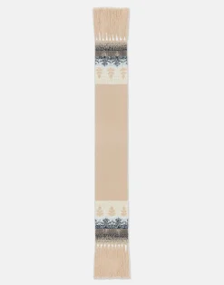Fair Isle Jacquard Cashmere-Silk Fringed Scarf