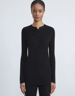 Finespun Voile Ribbed Long Cardigan