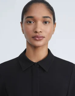 Finesse Crepe Belted Shirtdress