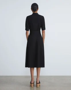 Finesse Crepe Belted Shirtdress