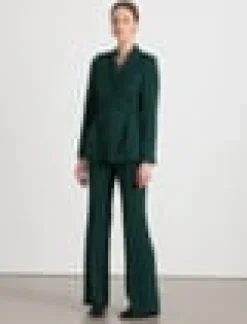 Finesse Crepe Gates Side-Zip Flared Pant