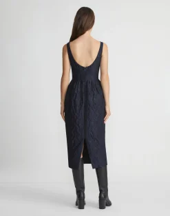 Flora Bloom Cloqué Jacquard Cotton-Silk Midi Dress