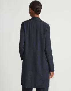 Flora Bloom Cloqué Jacquard Viscose Shawl Collar Jacket