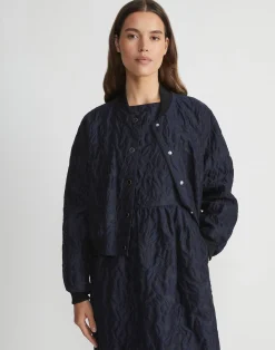 Flora Bloom Cloqué Jacquard Cotton-Silk Bomber Jacket