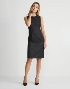 Flora Bloom Jacquard Wool-Silk Sheath Dress