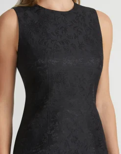 Flora Bloom Jacquard Wool-Silk Sheath Dress