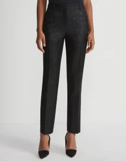 Flora Bloom Jacquard Wool-Silk Clinton Ankle Pant