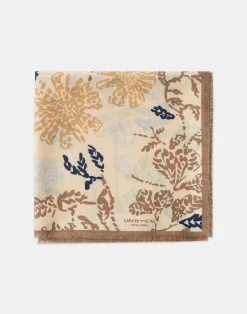 Flora Bloom Print Cashmere-Silk Scarf