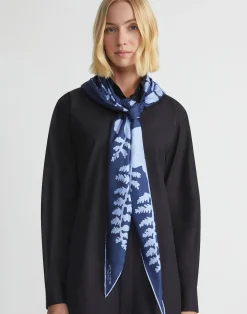 Flora Print Silk Diamond Scarf