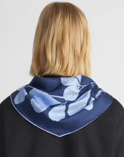 Flora Print Silk Diamond Scarf
