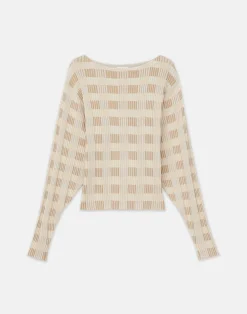 Gingham Responsible Matte Crepe Blouson Sweater