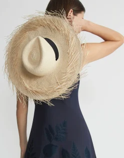 Handwoven Straw Fringed Hat