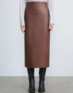 Lambskin Leather Pencil Skirt
