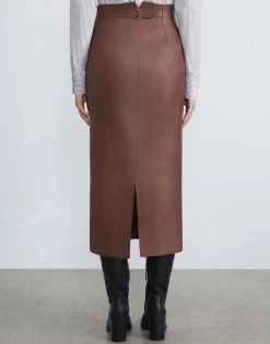 Lambskin Leather Pencil Skirt