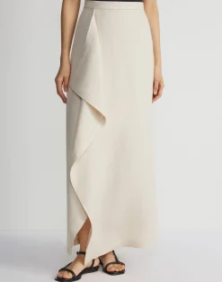 Linen Drape Front Skirt