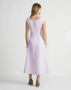 Linen Fit & Flare Midi Dress