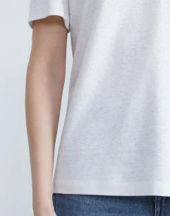 Linen-Cotton Jersey V-Neck Tee