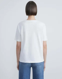 Linen-Cotton Jersey V-Neck Tee