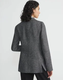 Marled Linen Basketweave Three Pocket Blazer
