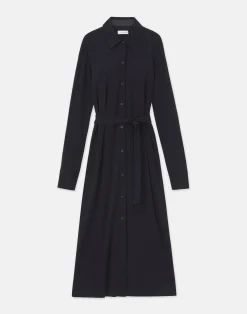 Matte Jersey Belted Shirtdress