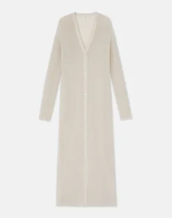 Mercerized Cotton Ribbed Duster Cardigan