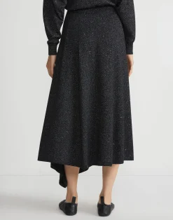 Merino Wool-Silk Sequin Knit Skirt