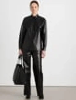 Nappa Lambskin Leather Shirt Jacket