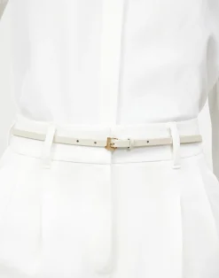 Nappa Leather L Beam Skinny Belt
