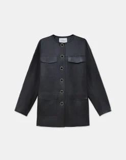 Nappa Leather Quilted Coat