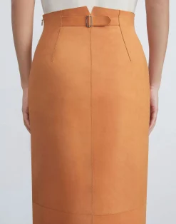 Nubuck Suede Pencil Skirt