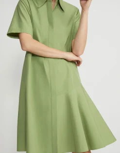 Organic Cotton Poplin Flounced Shirtdress