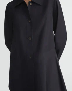 Organic Cotton Poplin Flounced Shirt Jacket