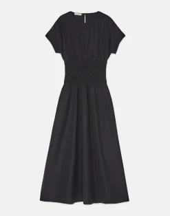 Organic Cotton Poplin Smocked Waist Dress