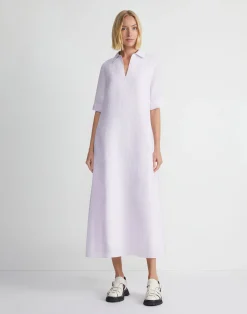 Organic Linen Short Sleeve Popover Dress