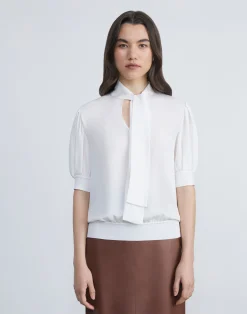 Organic Silk Georgette Bow Blouse