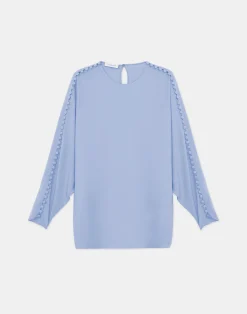 Organic Silk Georgette Button Sleeve Blouse