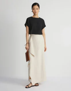 Organic Silk Georgette Cuffed T-Shirt Blouse