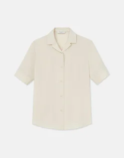 Organic Silk Georgette Notch Collar Blouse