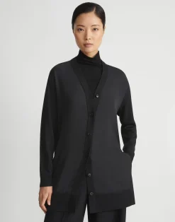 Responsible Fine Gauge Merino & Organic Silk Georgette Cardigan