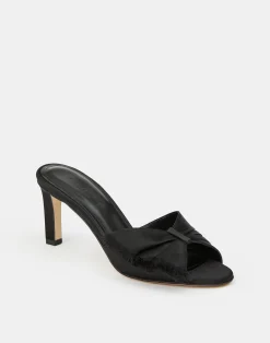 Satin Heeled Mule