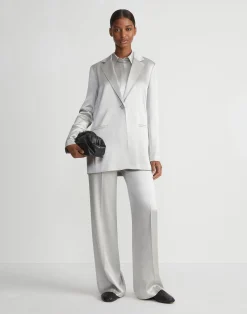 Satin Single Button Blazer