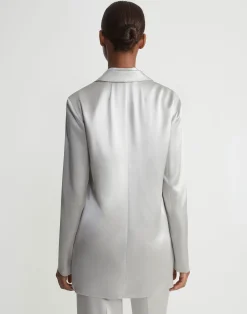Satin Single Button Blazer